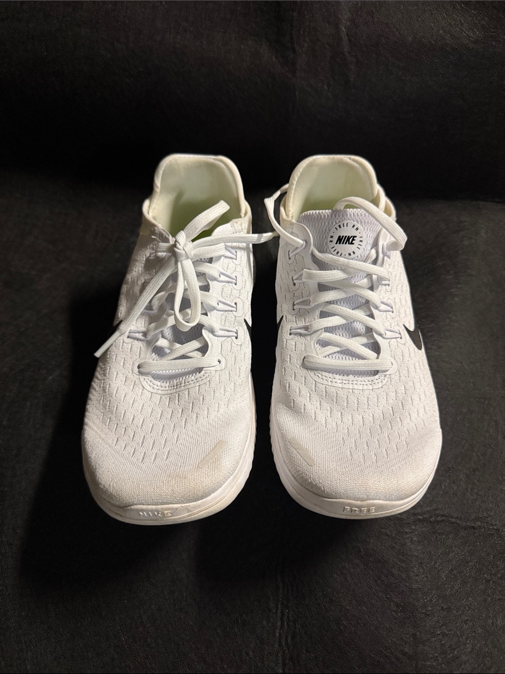 Nike White Men's Knit Running Sneakers